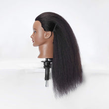 Cargar imagen en el visor de la galería, Cabeza de maniquí con cabello afro 100 % real coje color
