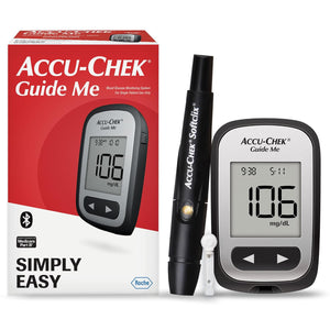 Accu-Chek Guide Me Kit de monitor de glucosa para pruebas de azúcar en sangre diabéticas:  a24
