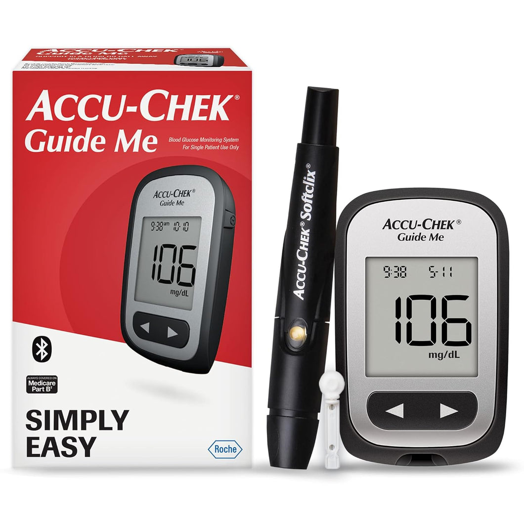 Accu-Chek Guide Me Kit de monitor de glucosa para pruebas de azúcar en sangre diabéticas:  a24