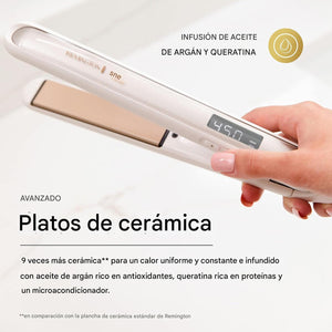 Plancha alisadora Terapia de Brillo de cabello Remington