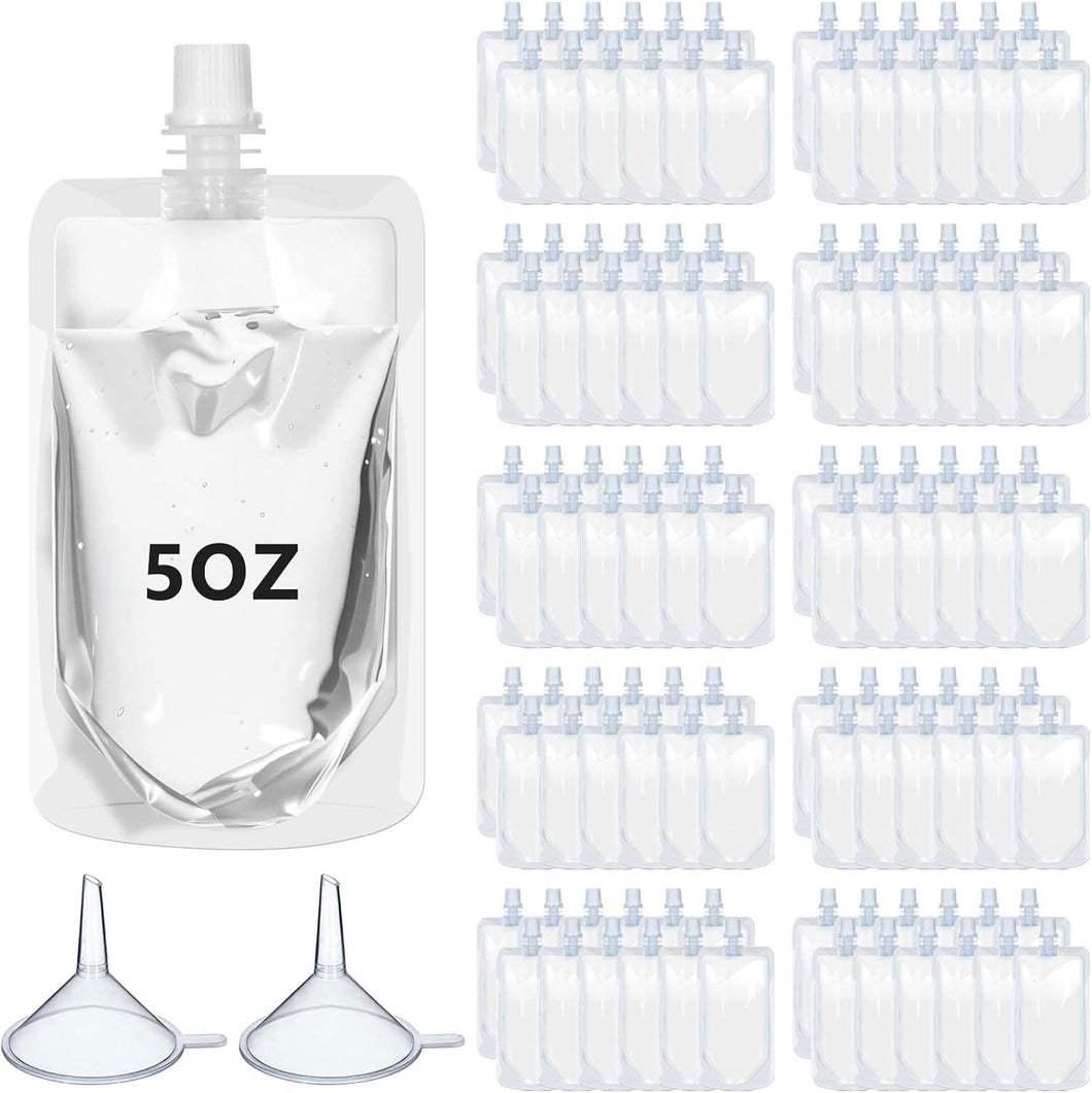 100 bolsas de plástico transparente para bebidas, bolsas reutilizables para bebidas para adultos