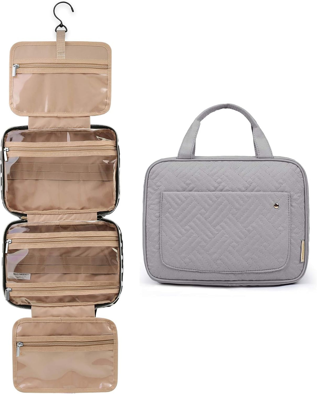 Neceser de viaje con gancho para colgar, bolsa de cosméticos de maquillaje resistente al agua, a22 organizador de viaje para accesorios