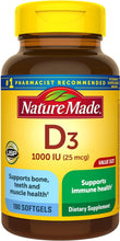 Cargar imagen en el visor de la galería, Nature Made Vitamina D3 1000 UI
