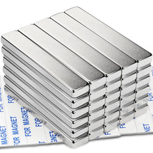 Cargar imagen en el visor de la galería, Imanes de neodimio fuerte con adhesivo de doble cara 60 x 10 x 5 mm

