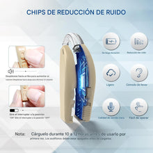 Cargar imagen en el visor de la galería, Audífonos amplificador auditivo recargable con cancelación de ruido
