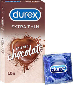 Durex Preservativos extra finos con sabor a chocolate intenso para hombres - 10s