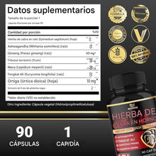 Cargar imagen en el visor de la galería, Suplemento de hierba de cabra con maca, ginseng, Tribulus Terrestris, Ashwagandha, pimienta negra
