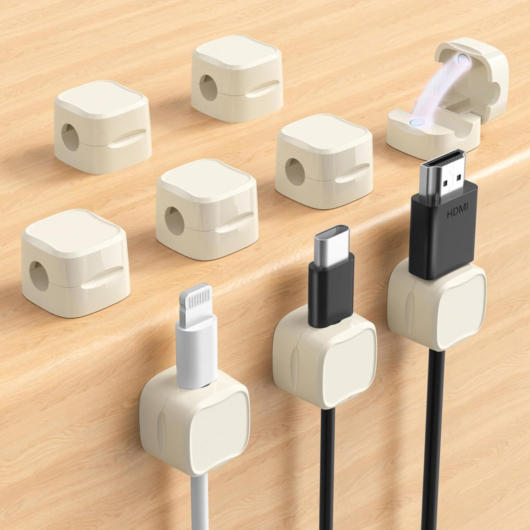 Paquete de 9 clips magnéticos para cables, soporte de cable ajustable para gestión de cables debajo del escritorio a22, cargador adhesivo