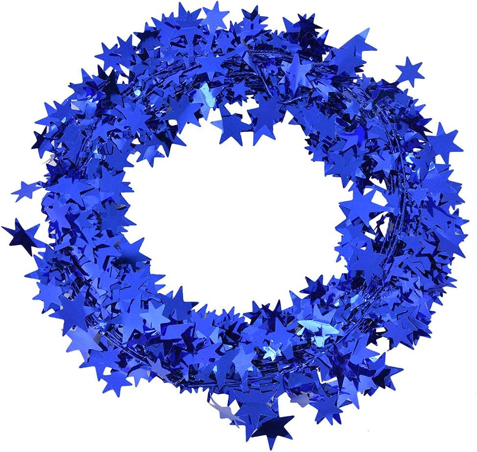 Guirnalda de alambre de 24.6 ft, guirnalda de oropel de estrella pequeña