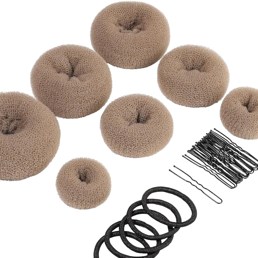Juego de 7 piezas para hacer moños con forma de dona A21 extragrande, 2 grandes