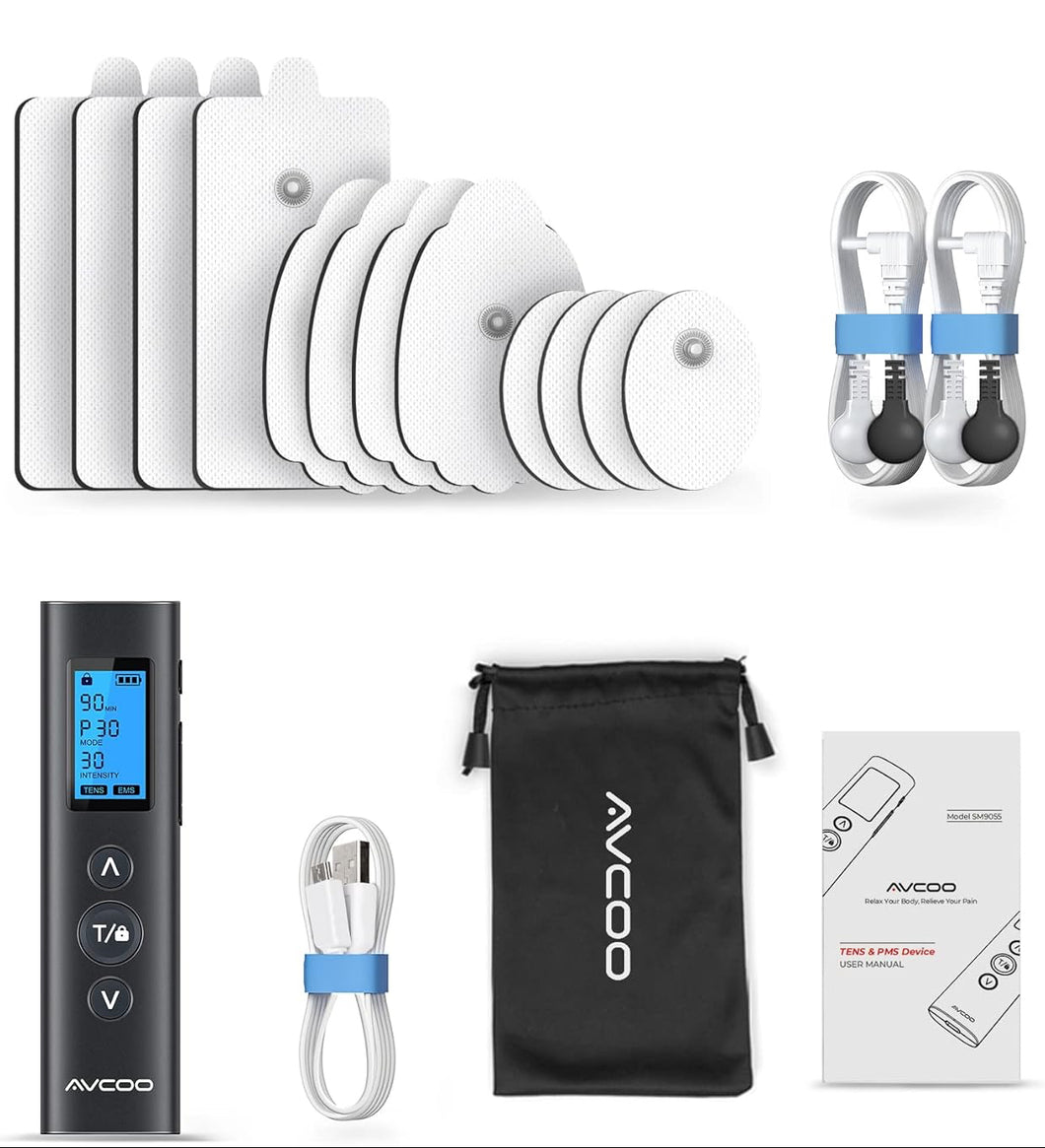 Unidad TENS EMS de 30 modos Estimulador muscular compacto para aliviar el dolor de espalda, hombros