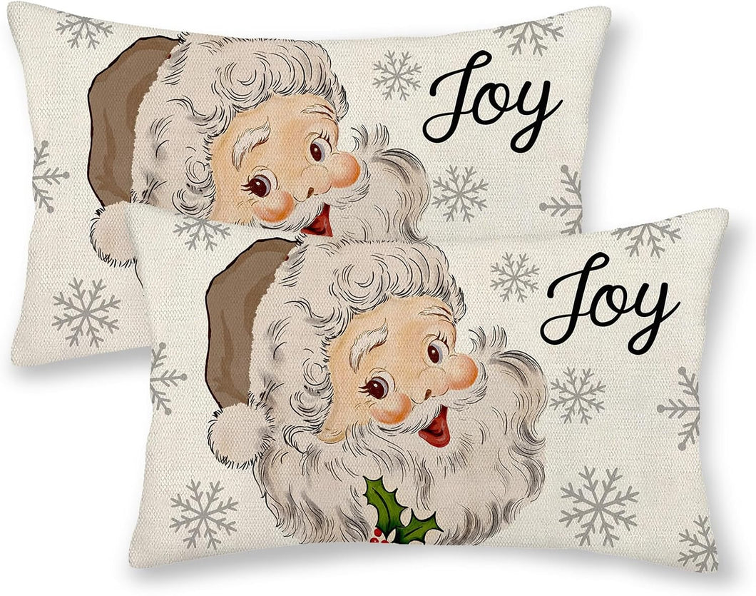 Juego de 2 fundas de almohada de Navidad de 12 x 20 pulgadas, decoración navideña A19
