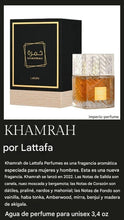 Cargar imagen en el visor de la galería, Perfume unisex Khamrah de Lattafa 3.4 oz
