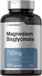 Bisglicinato de magnesio 120 cápsulas 750 mg