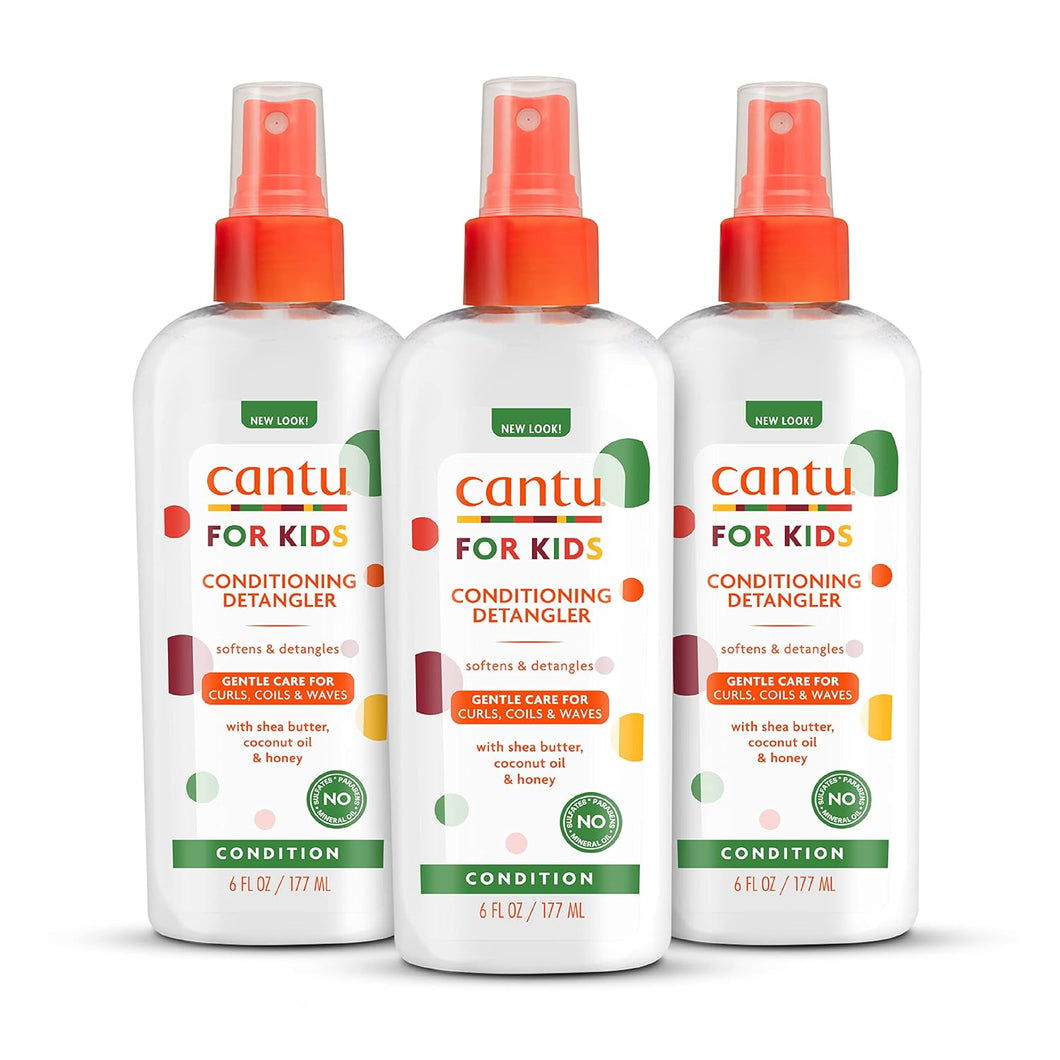 Cantu Care for Kids - Desenredante acondicionador sin parabenos ni sulfatos con manteca de karité, 6 onzas líquidas (paquete de 3) A19