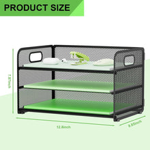 Cargar imagen en el visor de la galería, Bandeja organizadora de papel de 3 niveles para escritorio
