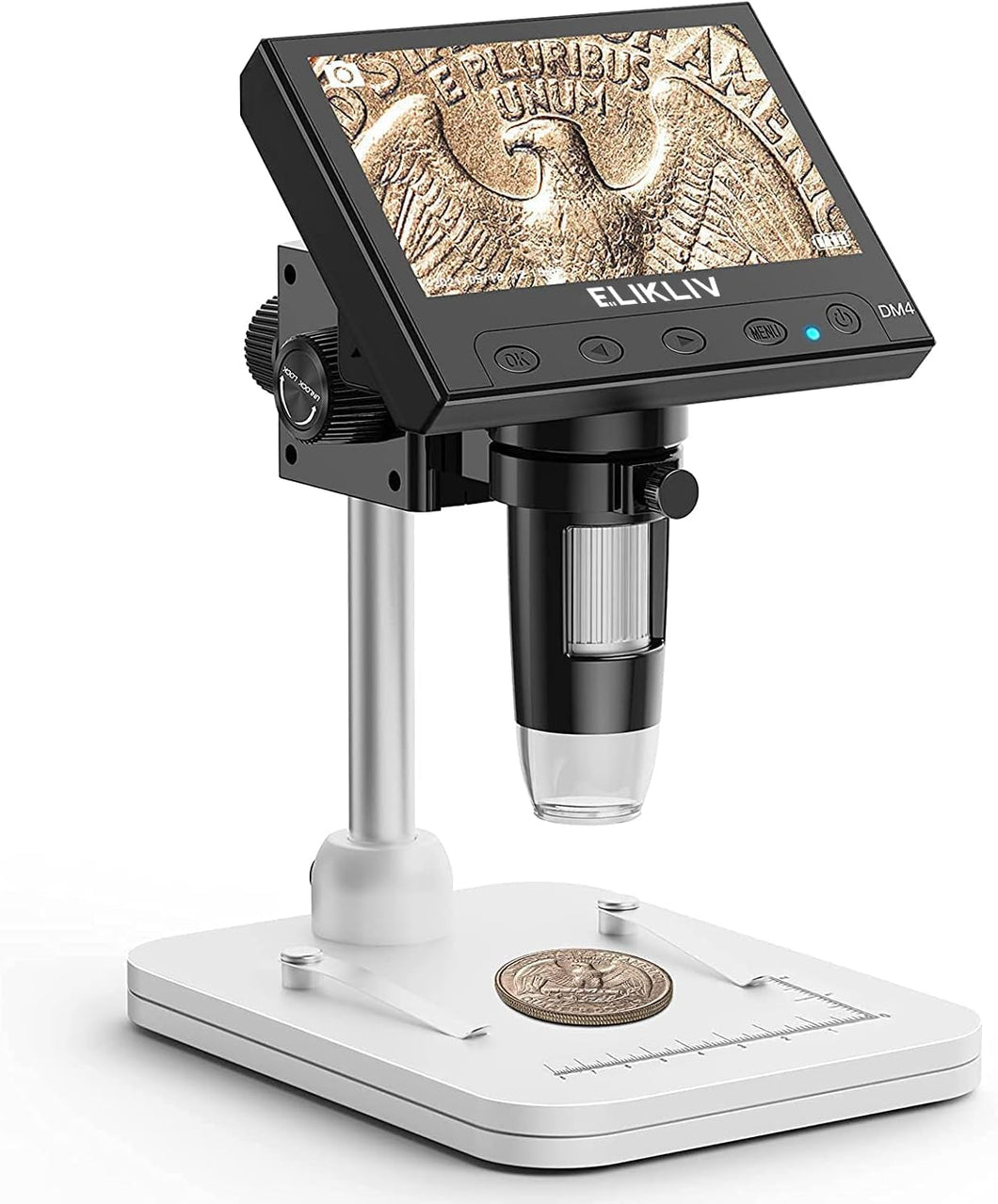 Elikliv Microscopio, microscopio digital LCD para monedas 1000x, a24