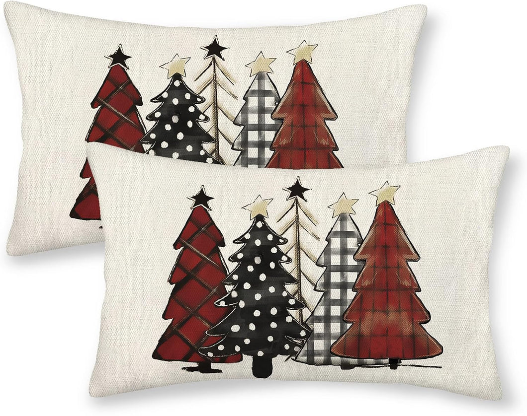 Juego de 2 fundas de almohada navideñas de 12 x 20 pulgadas,  A19
