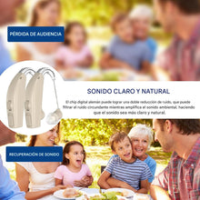 Cargar imagen en el visor de la galería, Audífonos amplificador auditivo recargable con cancelación de ruido
