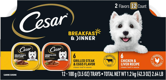 Cesar Gourmet - Comida húmeda para perros, paquete de 12 unidades