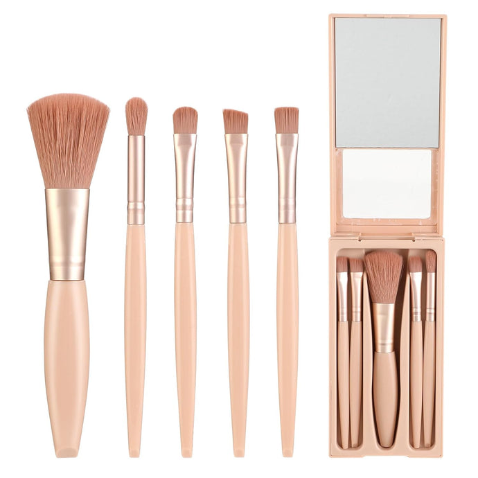 Juego de brochas de maquillaje de viaje, 5 piezas