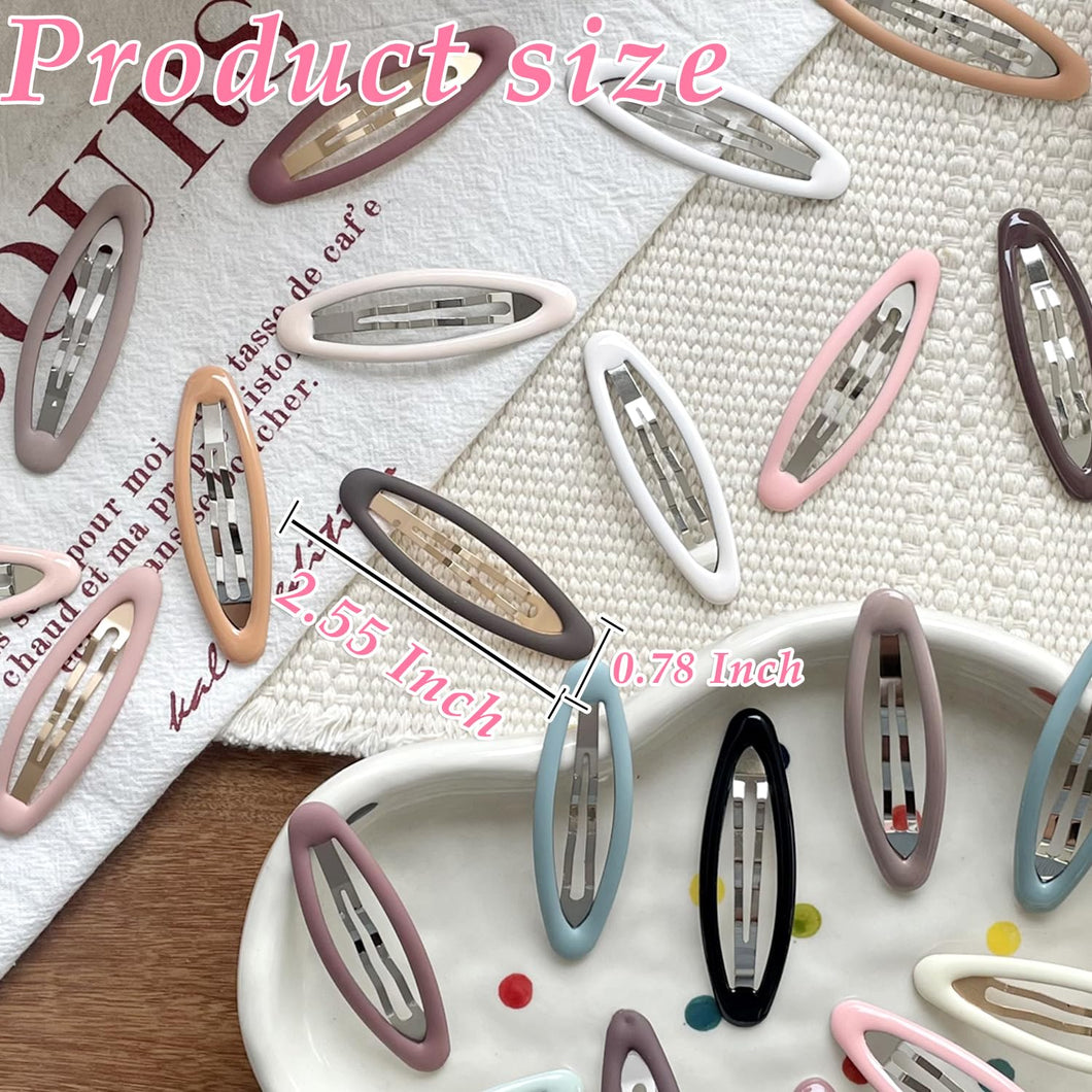 26 pinzas de metal elipse para el cabello antideslizantes para mujeres y niñas, pinzas de pelo mate de sujeción fuerte para cabello A21 grueso
