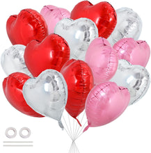 Cargar imagen en el visor de la galería, TONIFUL 30 globos rojos de 18 pulgadas con forma de corazón de San Valentín
