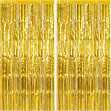 Cargar imagen en el visor de la galería, K.E.J. Paquete de 2 cortinas de tiras metálicas/oropel
