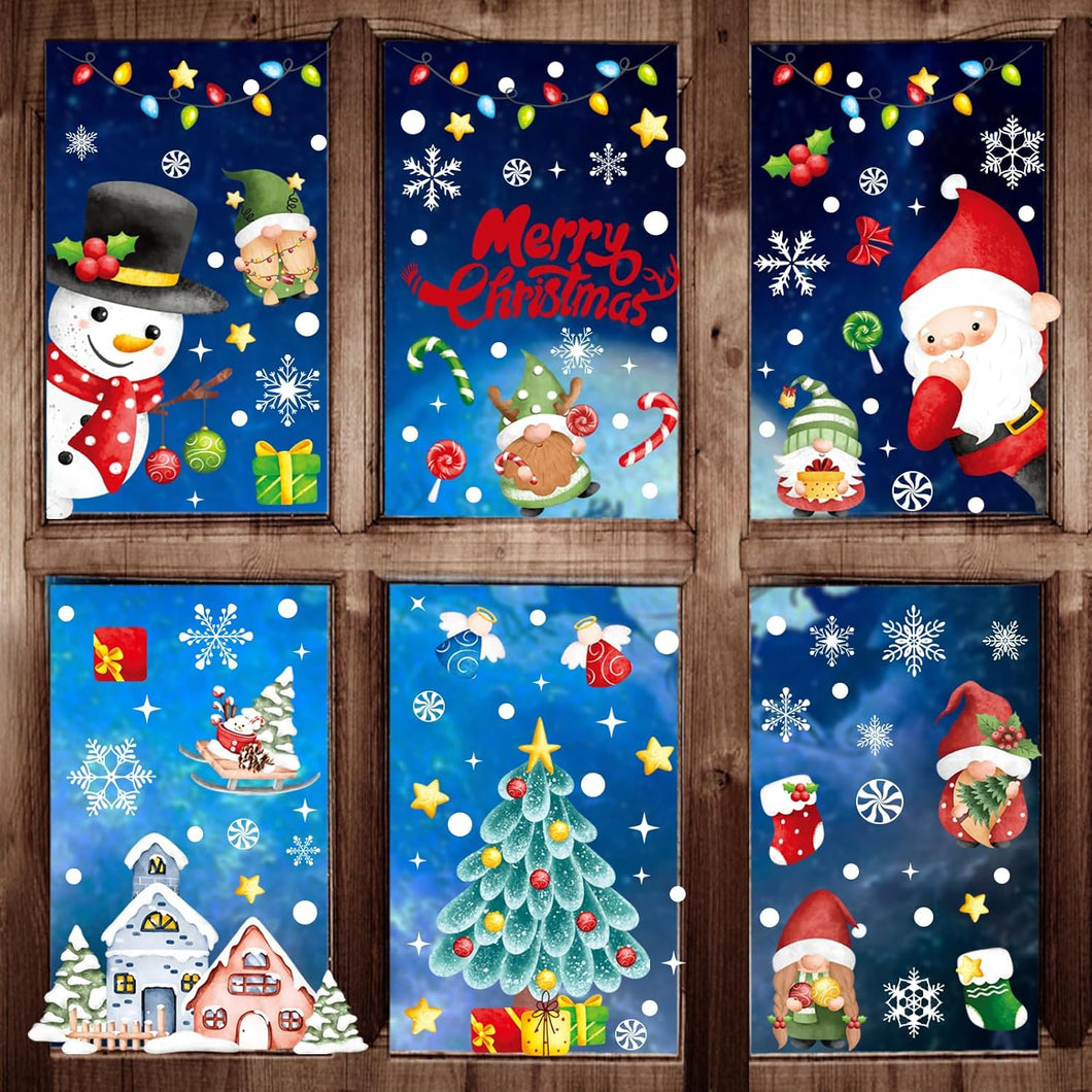 AOWDIAO Decoraciones de Navidad, 210 unidades de adhesivos de ventana de Navidad para vidrio A19