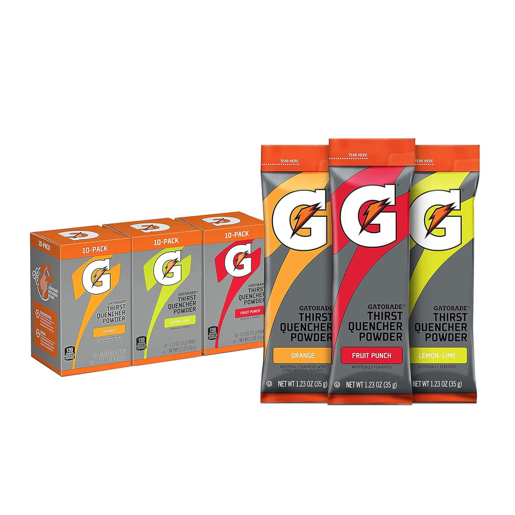 Gatorade en polvo variado de 3 sabores (paquete de 30)