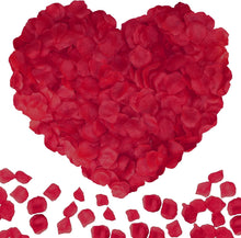 Cargar imagen en el visor de la galería, 2200 piezas pétalos de flores artificiales decoraciones para fiestas de compromiso pétalos de rosa falsos para noche romántica, boda, propuesta aniversario decoraciones de flores (blanco)
