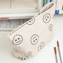 Cargar imagen en el visor de la galería, Bolsa de cosméticos Bolsa de maquillaje Preppy Cute Corduroy
