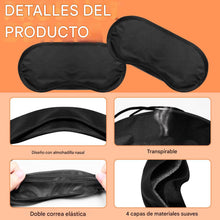 Cargar imagen en el visor de la galería, Antifaz para Dormir con Almohadilla para la nariz y correa Elástica para viajar a dormir, jugar a dormir, negros

