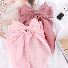 Cargar imagen en el visor de la galería, Satén sedoso de gran tamaño de cola larga a21 Bowknot accesorios para el cabello
