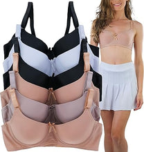 Cargar imagen en el visor de la galería, ToBeInStyle Paquete de 6 brasieres acolchados de apoyo para mujer, tallas de la A a la DDD
