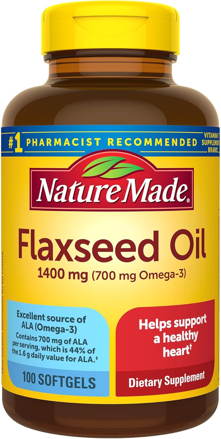 Nature Made Aceite de linaza extra fuerte de 1400 mg,  a24