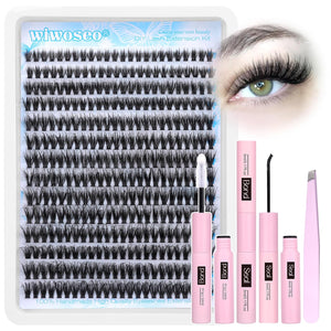 Kit de extensiones de pestañas esponjosas 40D, 338 unidades