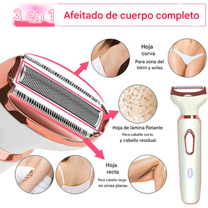 Afeitadora eléctrica 4 en 1 para mujer, recargable, resistente al agua