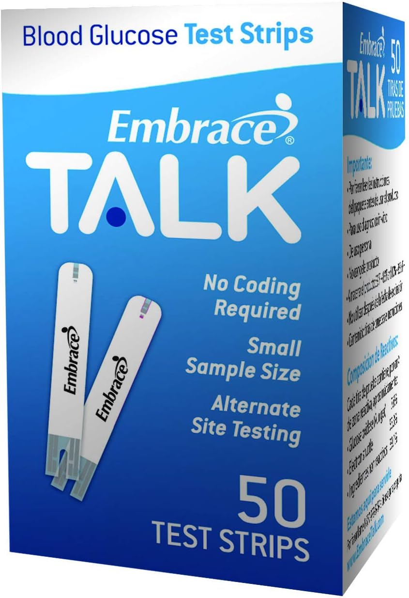 Embrace Tira de prueba de glucosa en sangre 50ct
