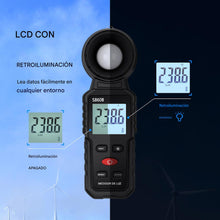 Cargar imagen en el visor de la galería, Medidor de luz digital de iluminancia, medidor de luz de 200,000 Lux
