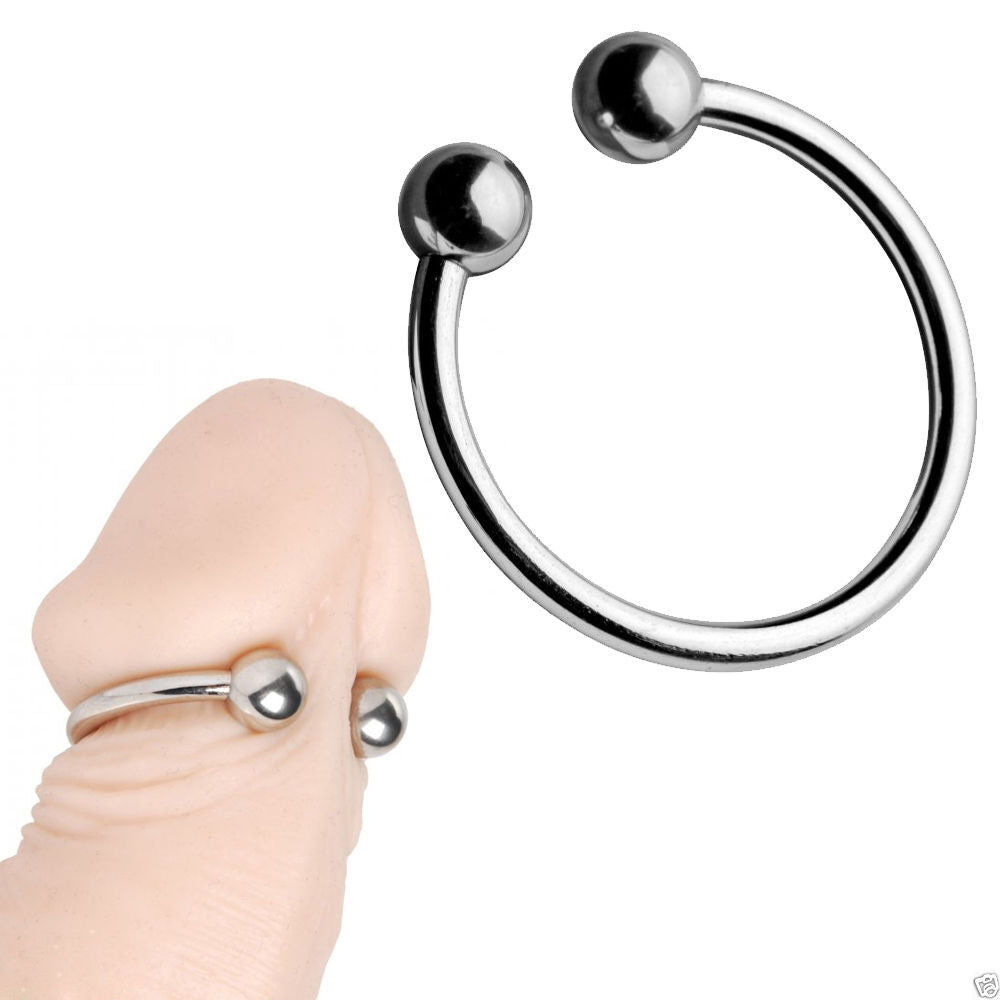 Camilla de pene de metal con anillo de acero inoxidable para hombre