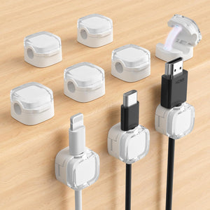 Paquete de 9 clips magnéticos para cables, soporte de cable ajustable para gestión de cables debajo del escritorio, a22 cargador adhesivo,