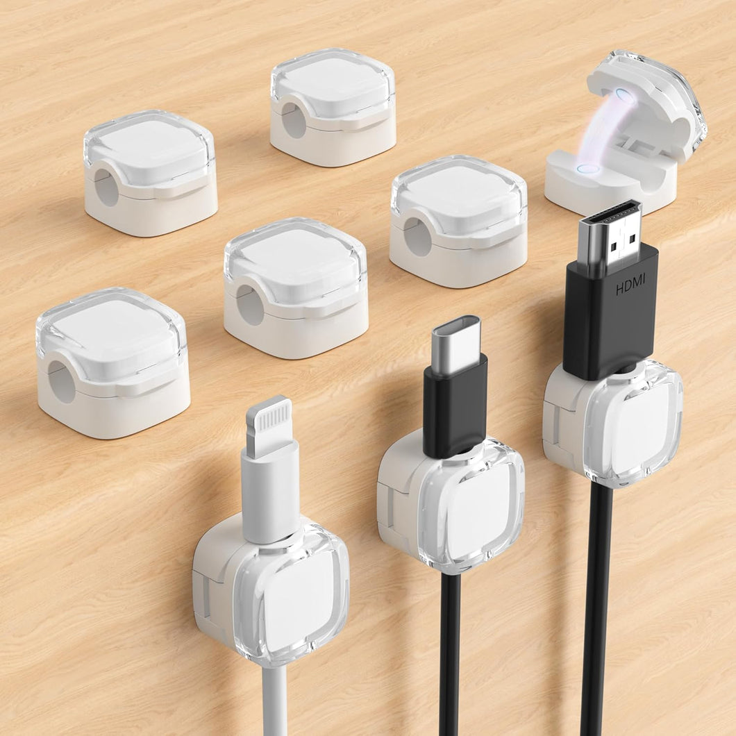 Paquete de 9 clips magnéticos para cables, soporte de cable ajustable para gestión de cables debajo del escritorio, a22 cargador adhesivo,