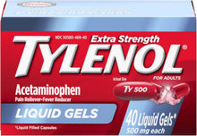Cargar imagen en el visor de la galería, Tylenol Gel líquidos de acetaminofeno extra fuertes, 500 mg 75 unidades
