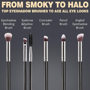 BEAKEY Juego de brochas de maquillaje profesional para ojos y cara, mezcla de base, sombra de ojos, corrector, sombra de ojos