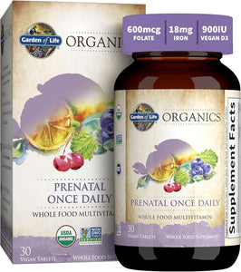 Garden of Life mykind Organics - Vitaminas prenatales - 30 comprimidos,  A24