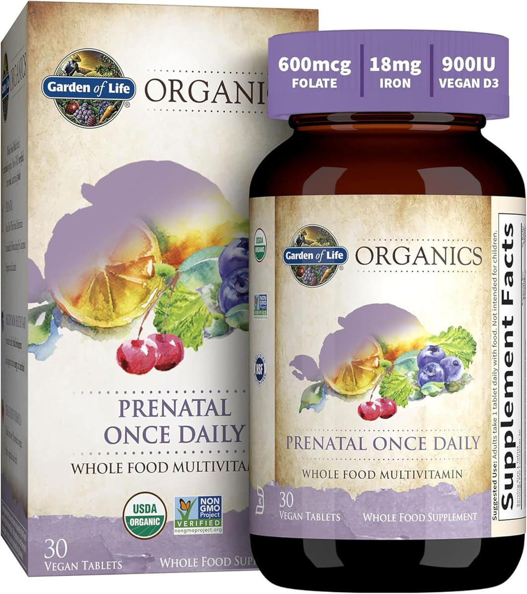 Garden of Life mykind Organics - Vitaminas prenatales - 30 comprimidos,  A24