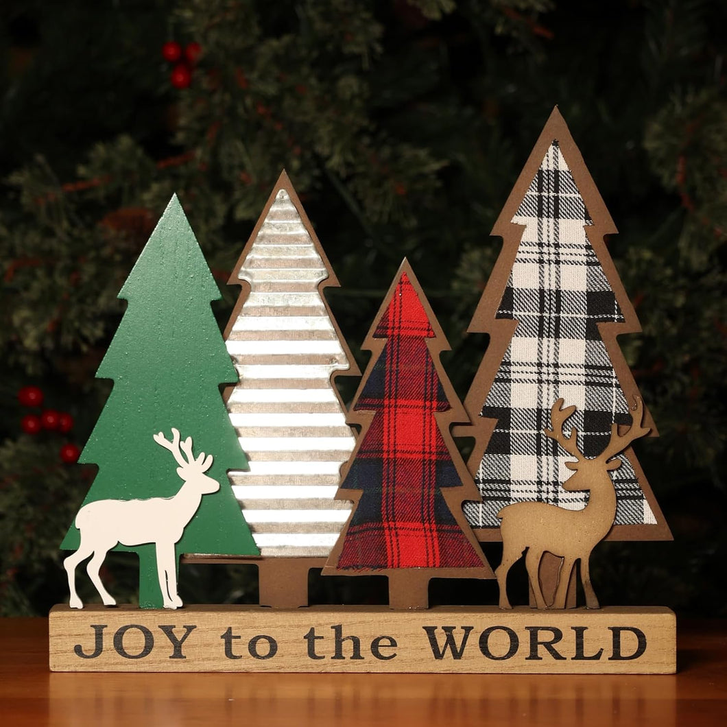 Decoración de Navidad para interiores, letrero de árbol de Navidad de madera de gran tamaño para centros de mesa de Navidad,A19