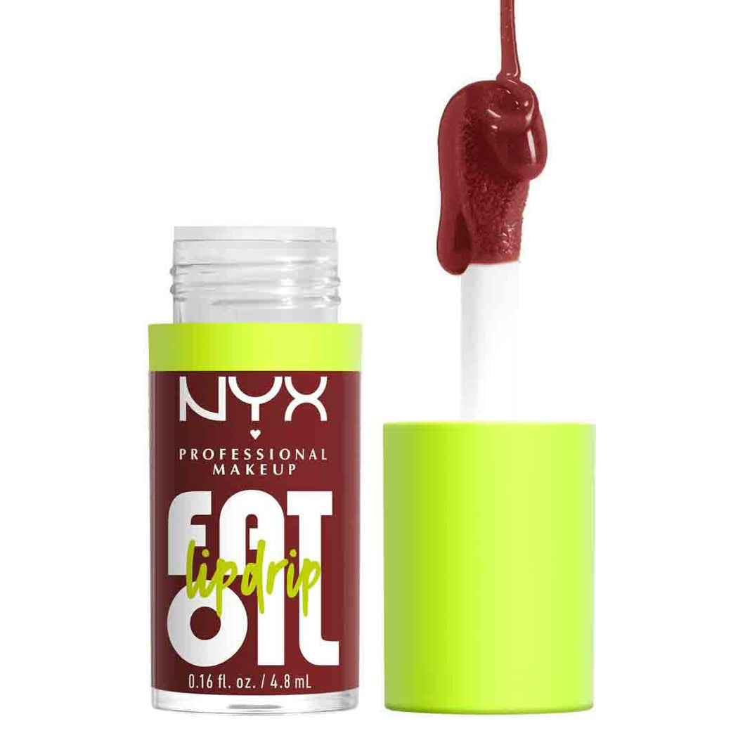NYX PROFESSIONAL MAKEUP Goteo de labios de aceite graso, brillo labial hidratante, aceite de labios teñido vegano