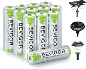 Baterías AA recargables, paquete de 12 baterías de 1000 mAh